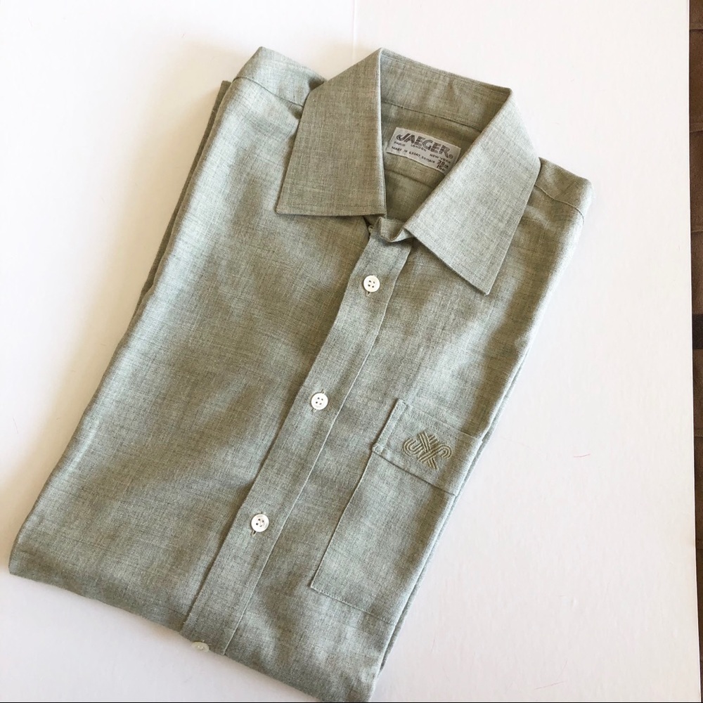 Jaeger London Men Green Shirt Medium